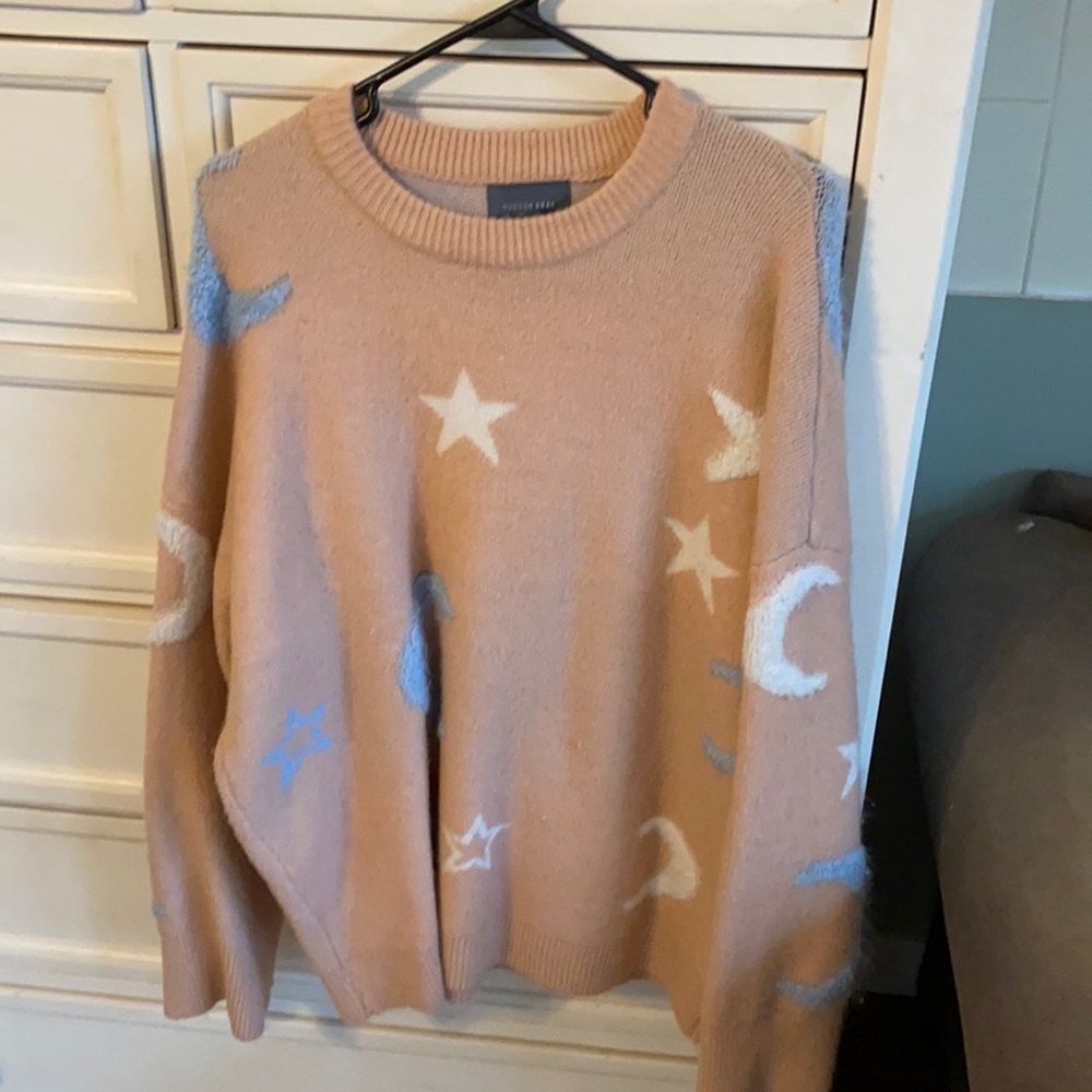 Moon and stars pink sweater